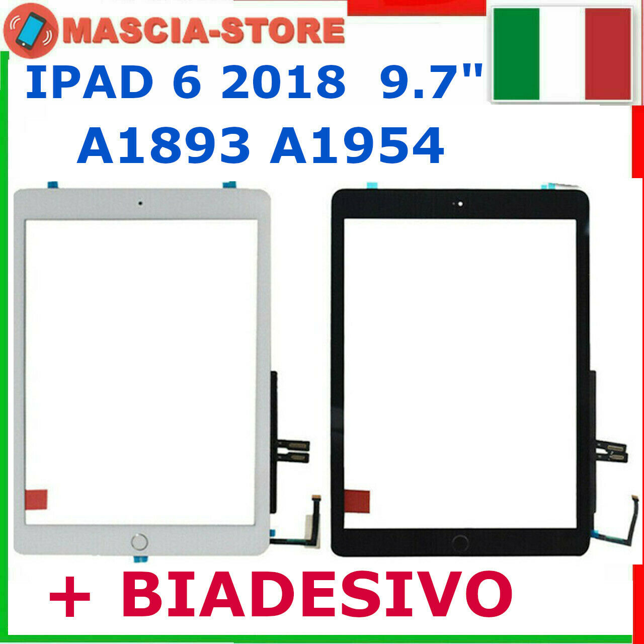 VETRO TOUCH SCREEN IPAD 6 2018 9.7 A1893 A1954 BIANCO